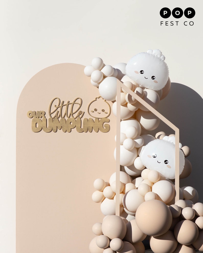 21" Dumpling Bao Bun Jumbo Balloon | Little Dumpling Baby Shower Party, Dim Sum Party, First Birthday Decor, Kawaii Bao Dumpling Theme Party